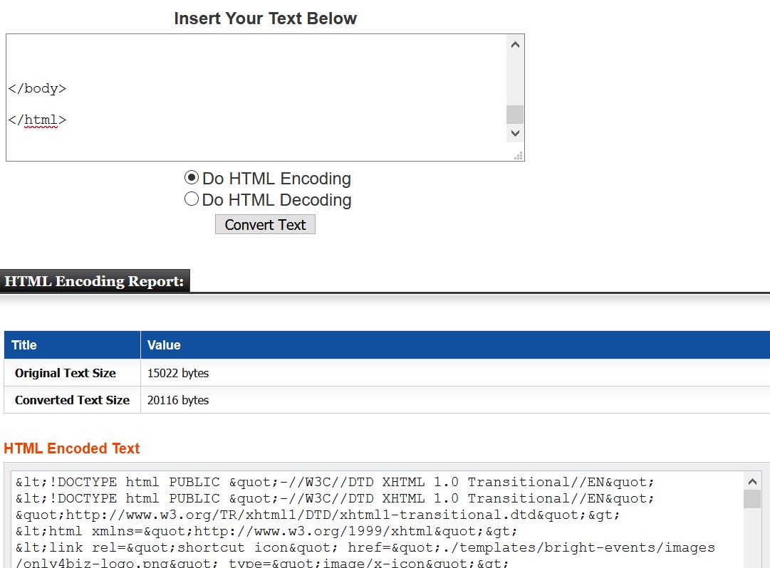 HTML Encoder Decoder Tool